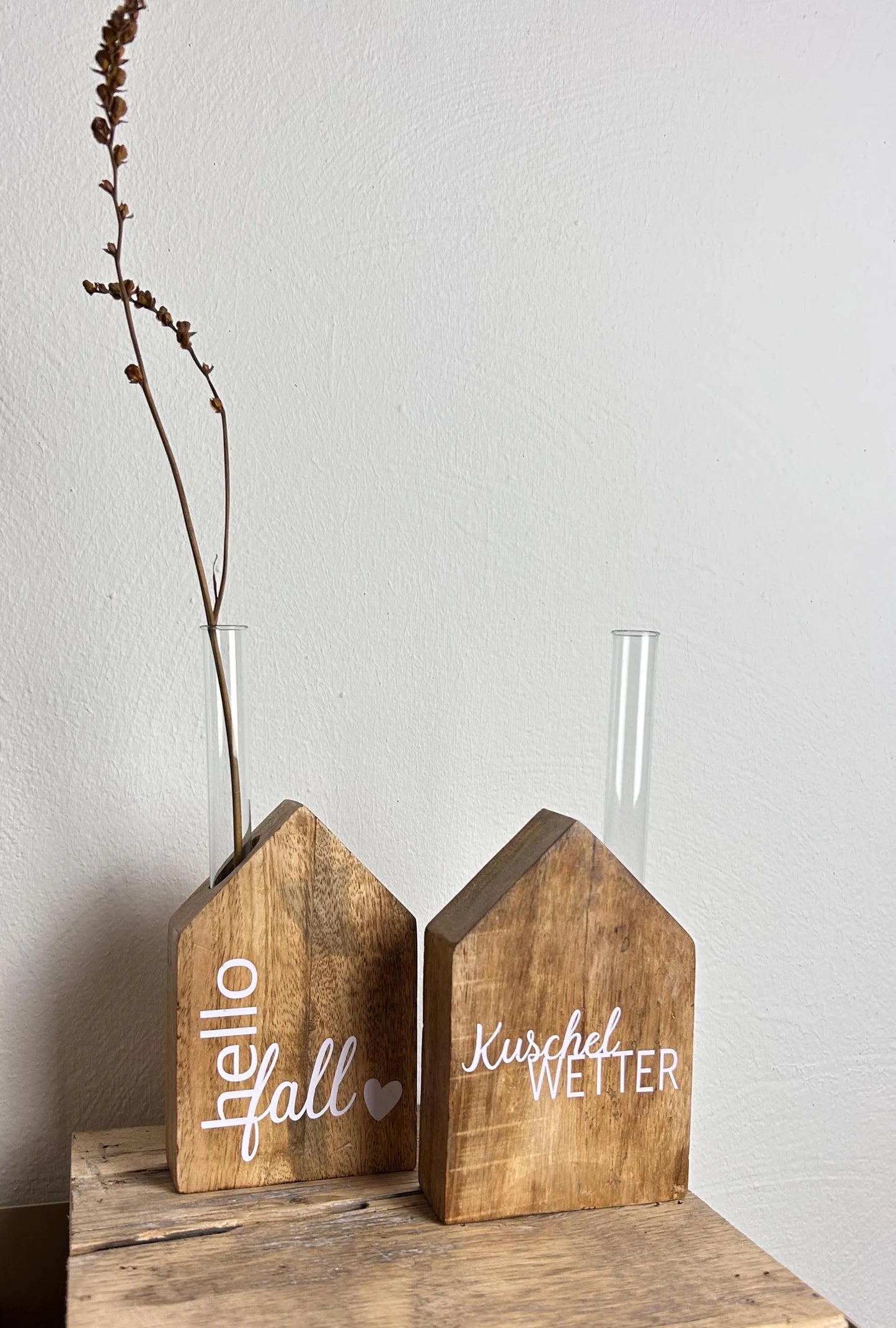 Holzhaus Herbstdeko