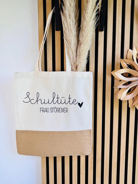 Jutetasche Schultüte Geschenk Lehrer Lehrerin