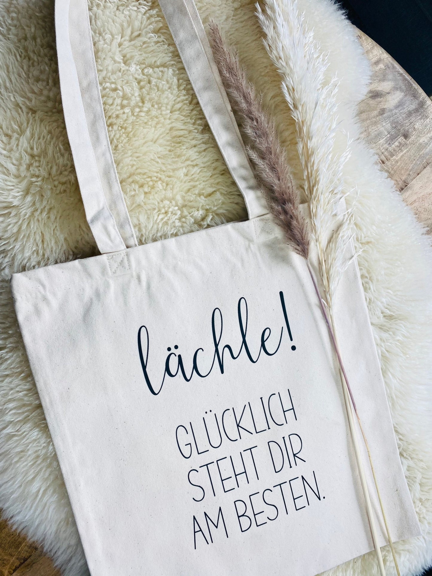 Jutebeutel Stoffbeutel Einkaufstasche lächle natur