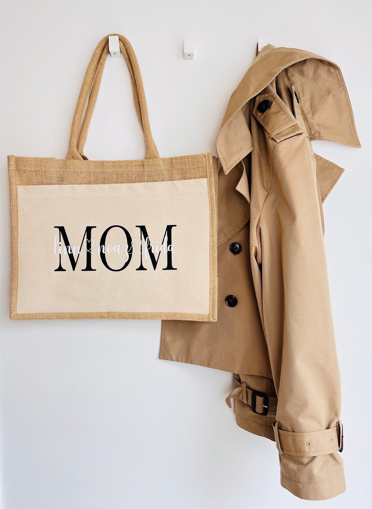 Jutetasche Shopper Jutebag MOM personalisiert