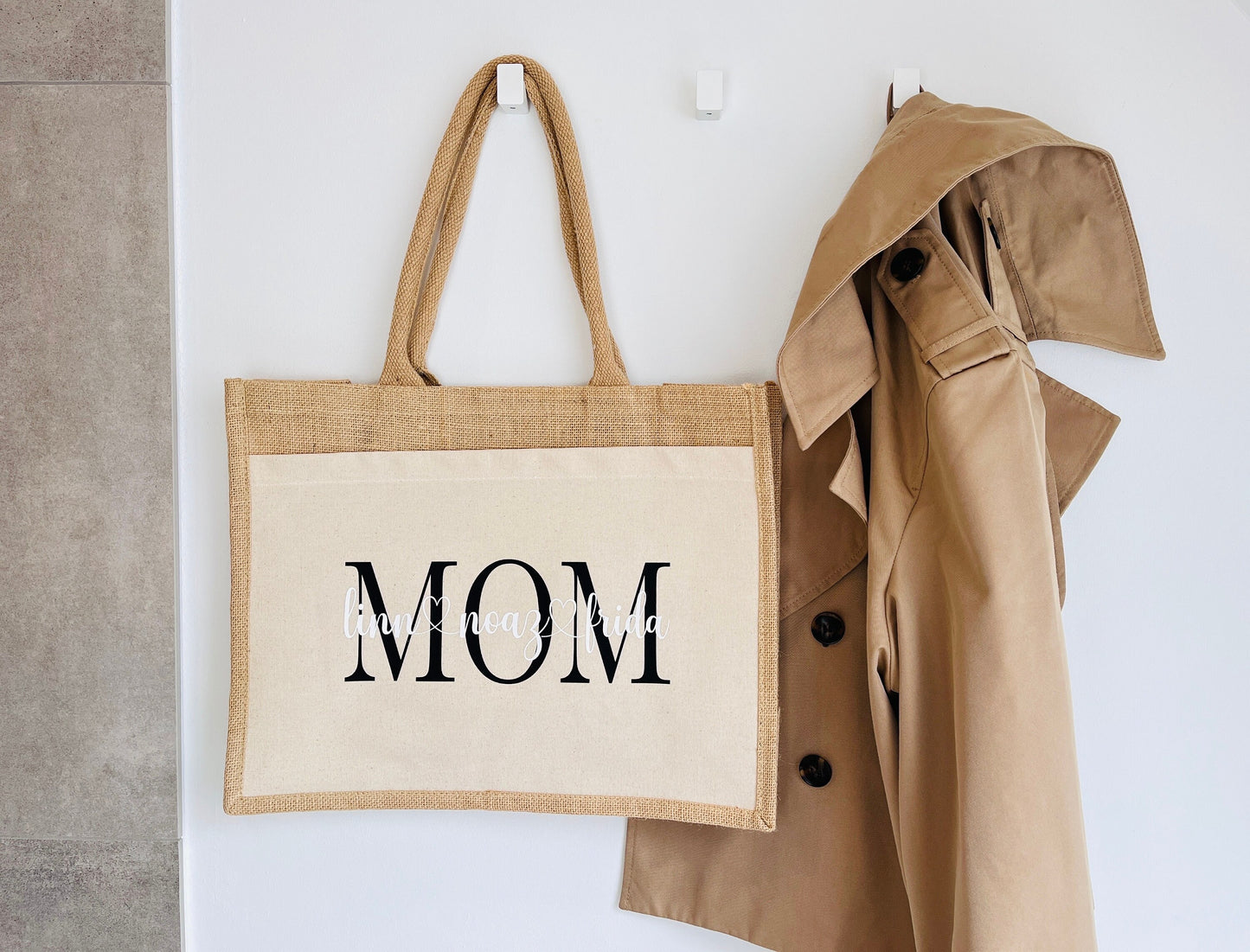 Jutetasche Shopper Jutebag MOM personalisiert