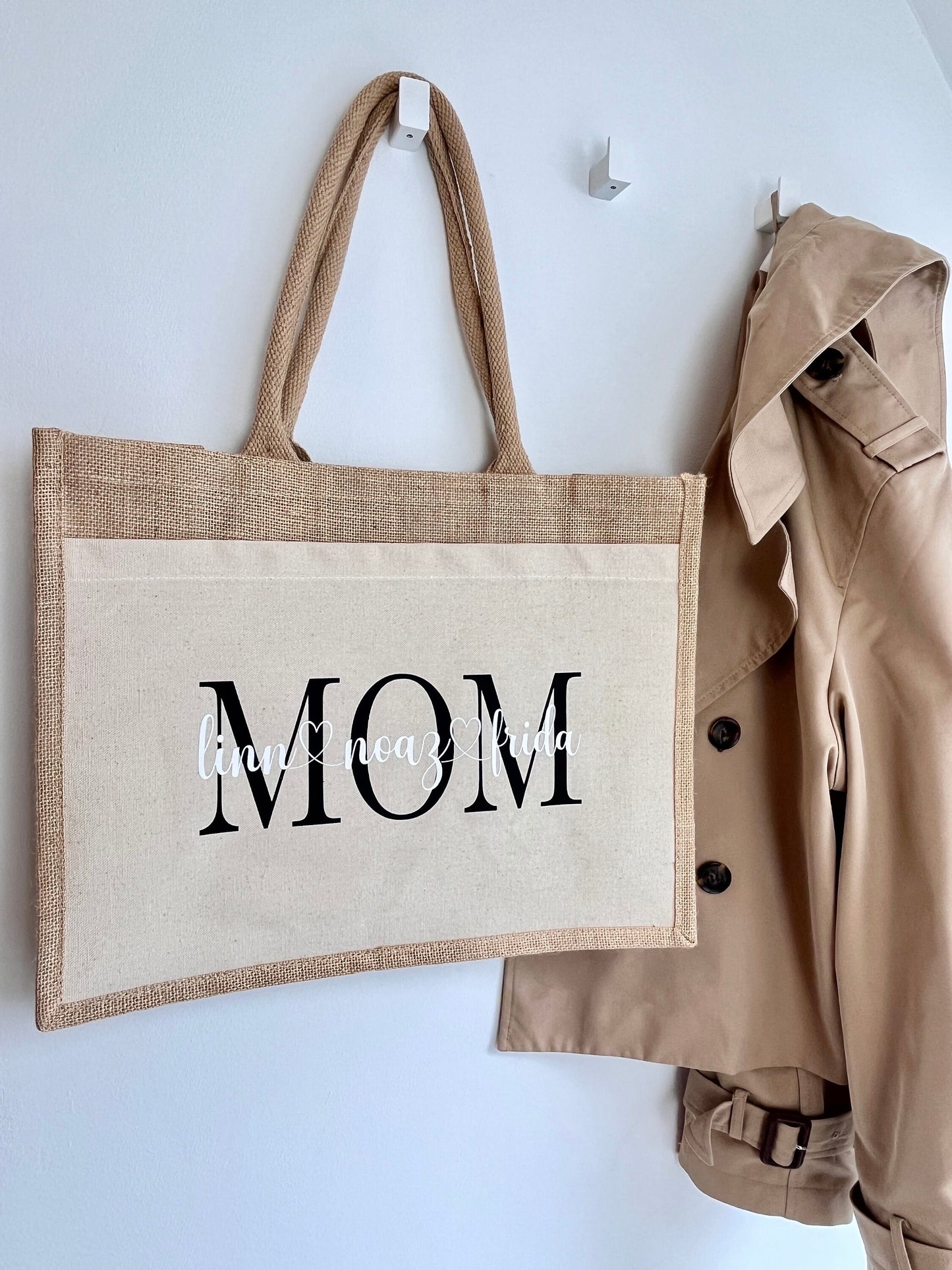 Jutetasche Shopper Jutebag MOM personalisiert