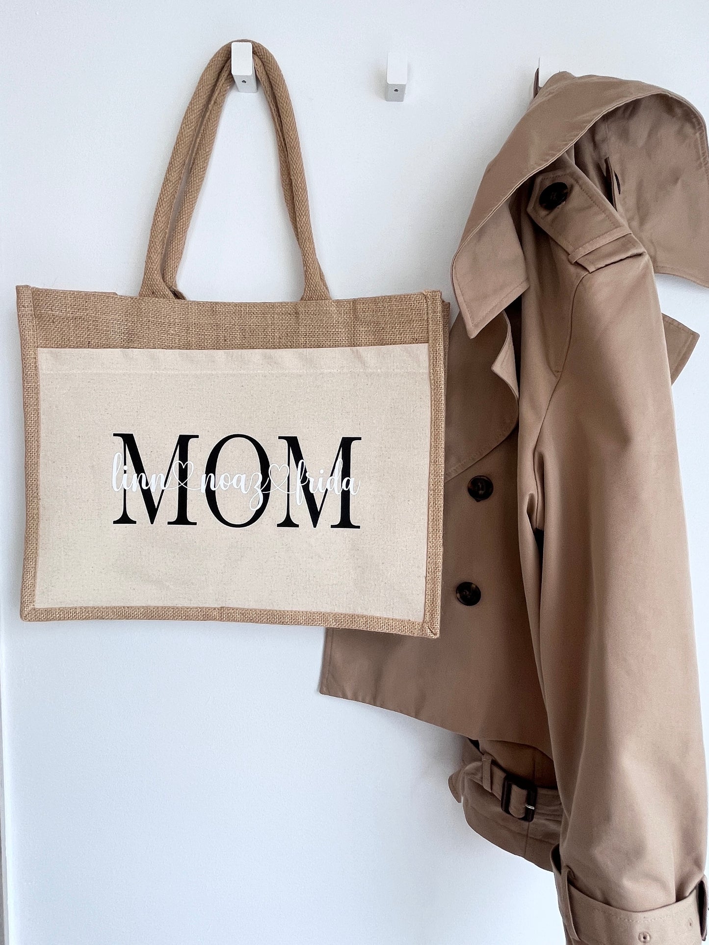 Jutetasche Shopper Jutebag MOM personalisiert