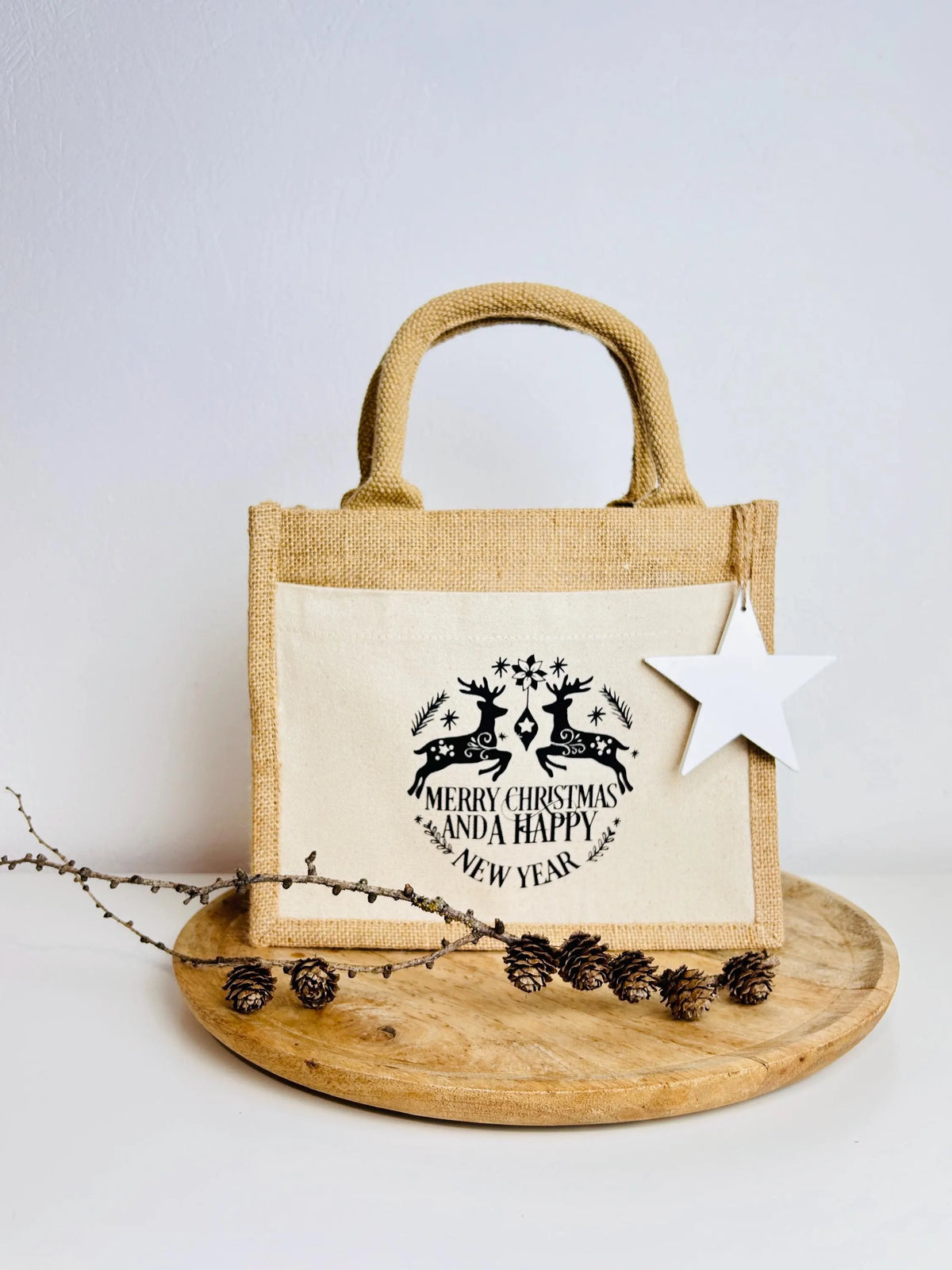 Kleine Jutetasche Geschenk Weihnachten