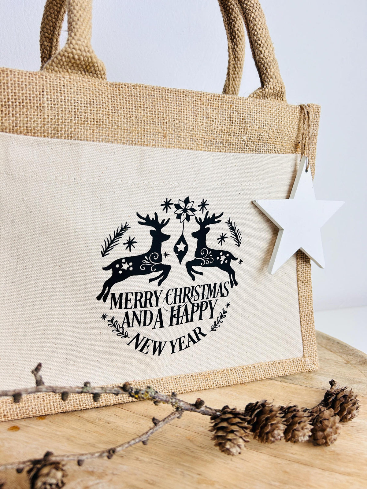 Kleine Jutetasche Geschenk Weihnachten