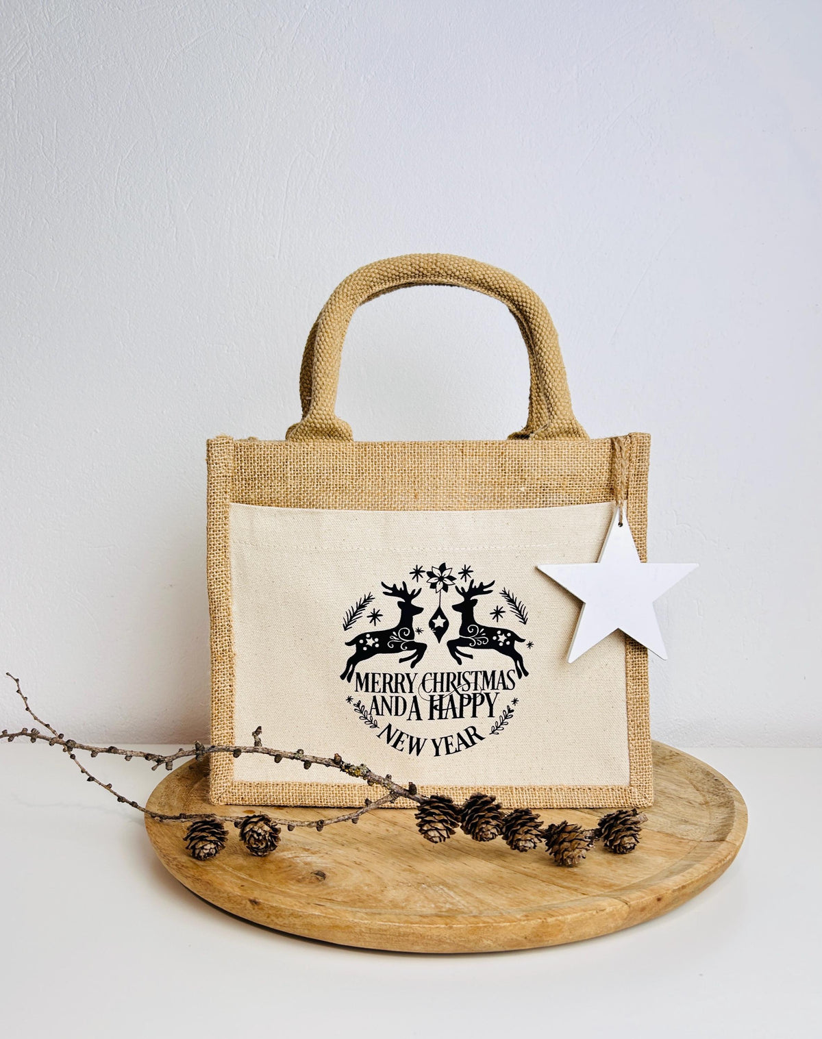 Kleine Jutetasche Geschenk Weihnachten