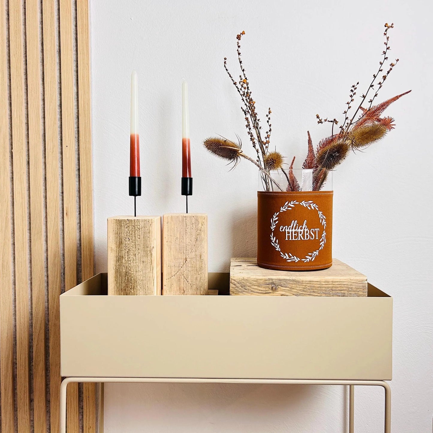 Upcycling Kerzenständer Altholz