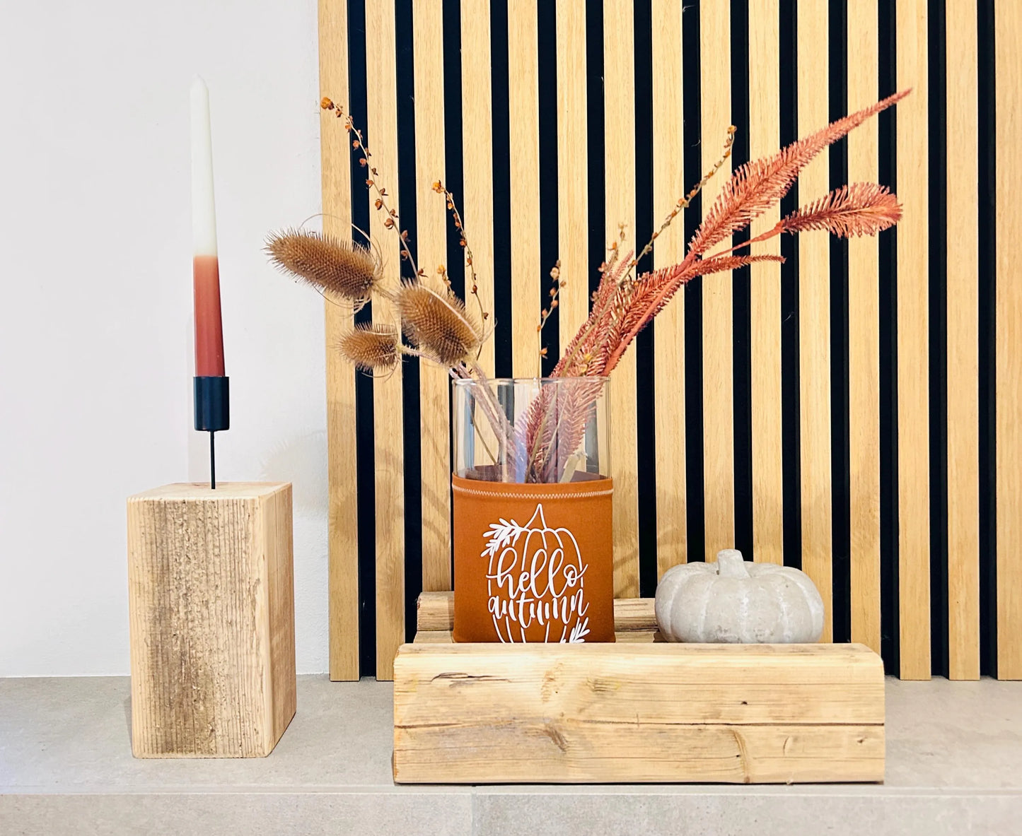 Upcycling Kerzenständer Altholz