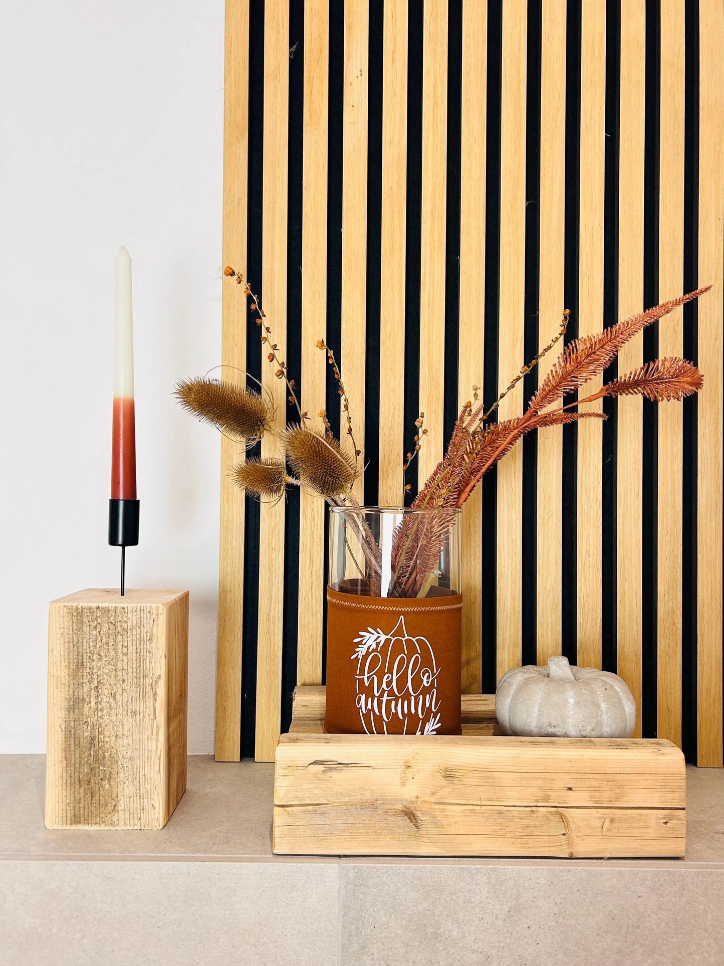 Upcycling Kerzenständer Altholz