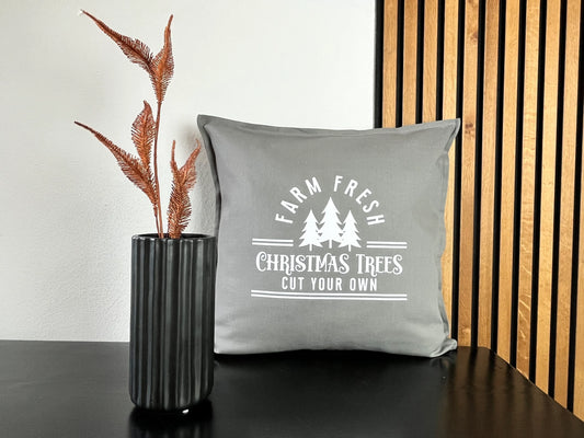 Kissen Christmas Trees grau