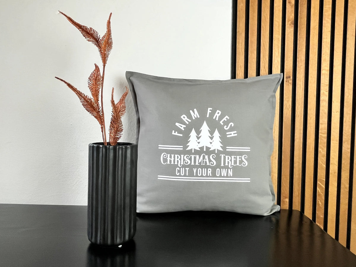 Kissen Christmas Trees grau