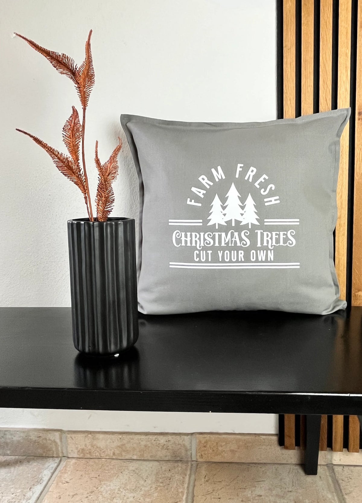 Kissen Christmas Trees grau