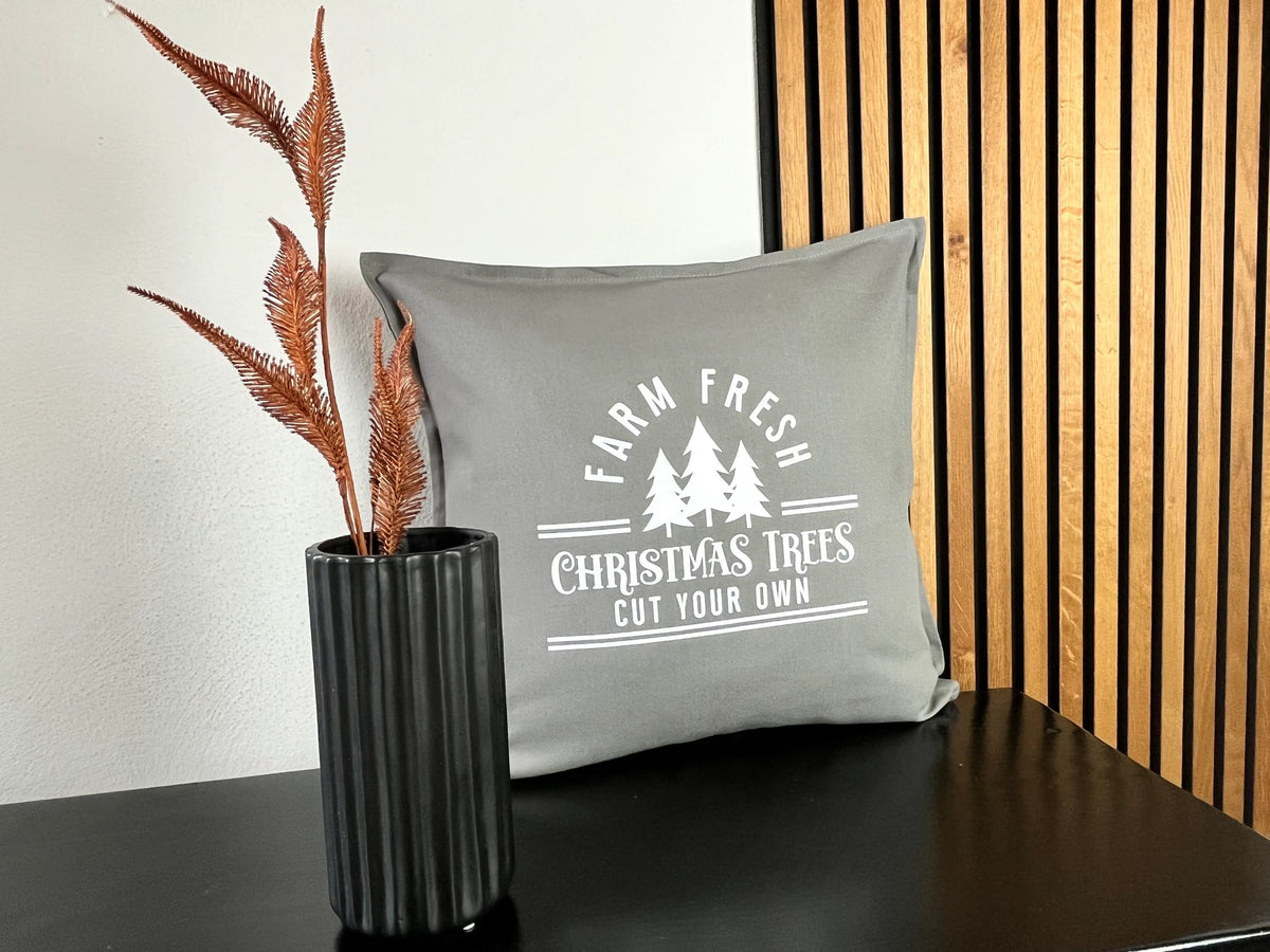 Kissen Christmas Trees grau