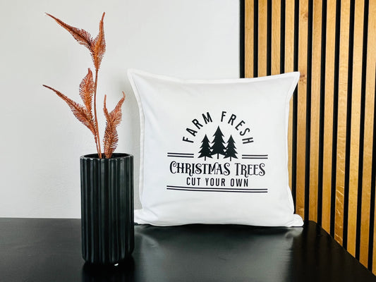 Kissen Christmas Trees weiß