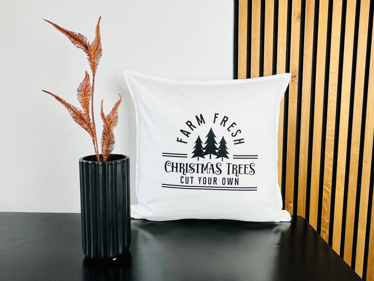 Kissen Christmas Trees weiß