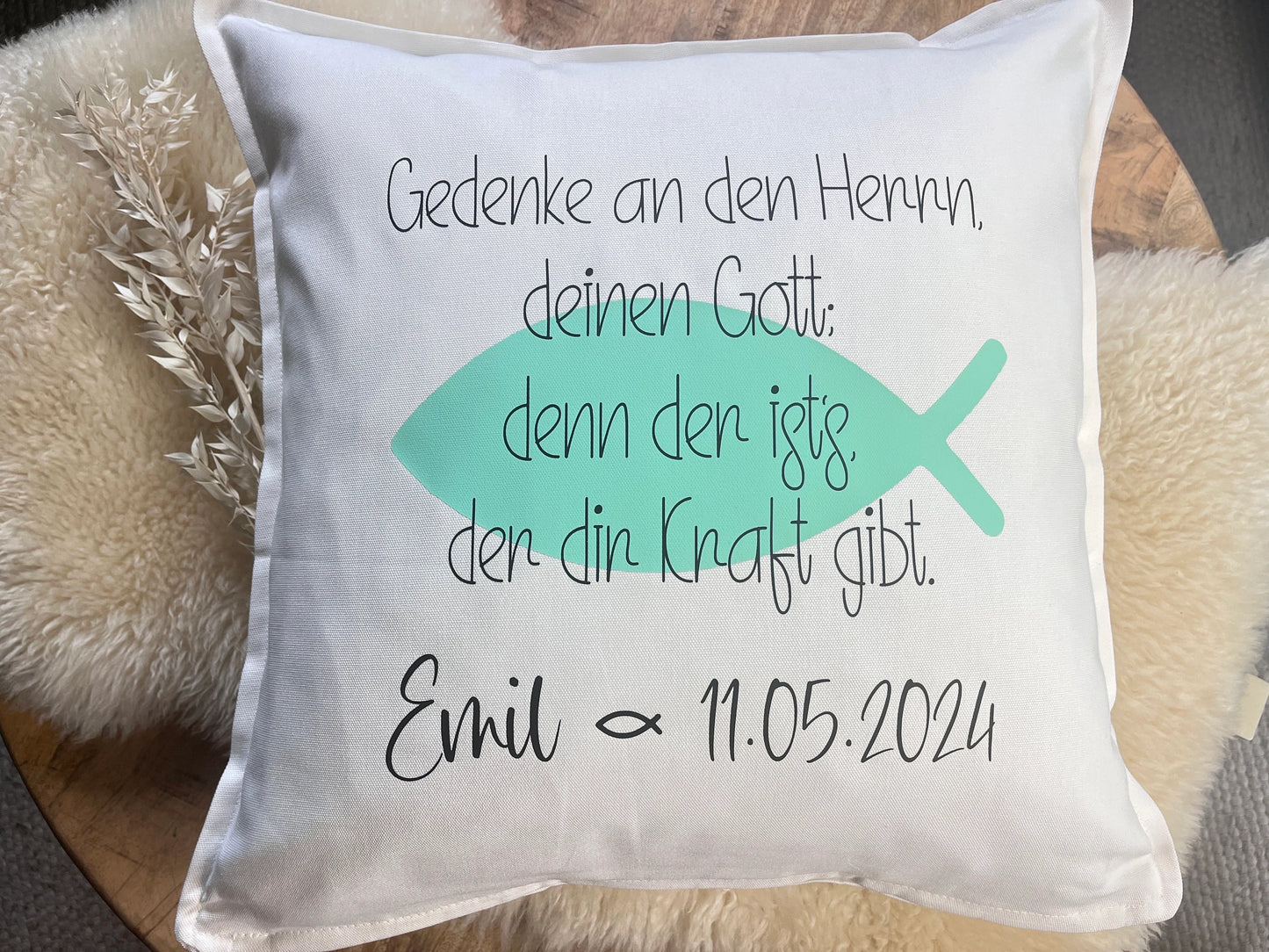 Kissen Konfirmation Kommunion Taufe grün