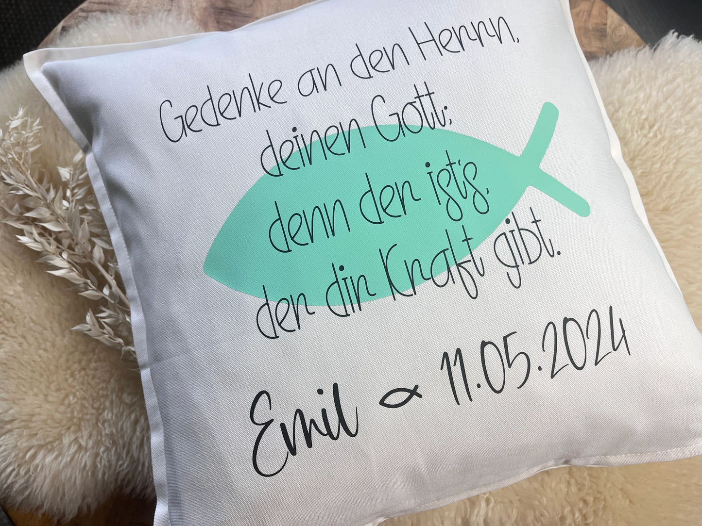 Kissen Konfirmation Kommunion Taufe grün