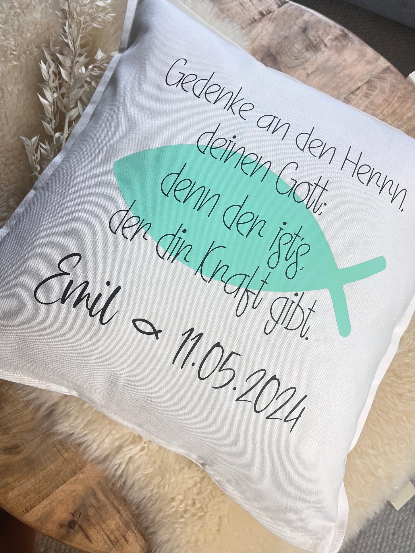 Kissen Konfirmation Kommunion Taufe grün