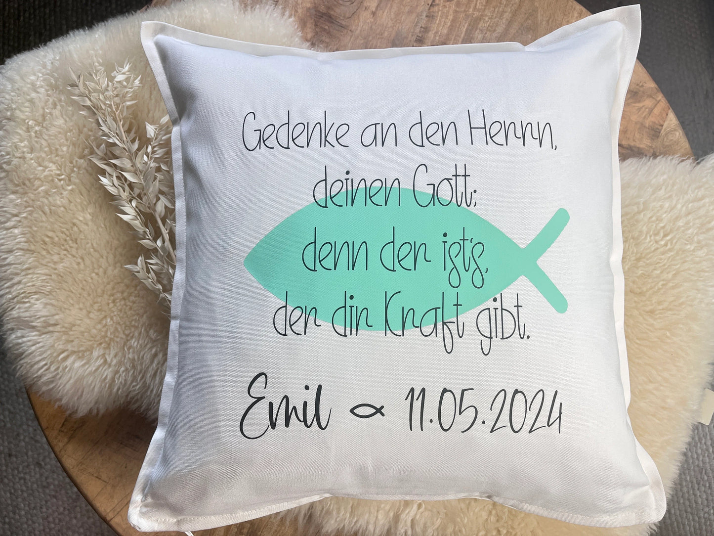Kissen Konfirmation Kommunion Taufe grün