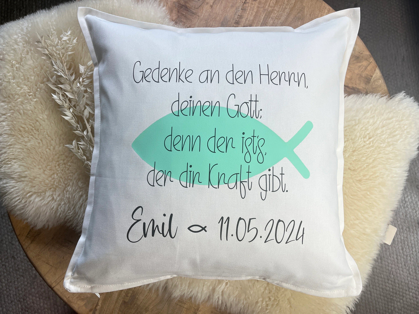 Kissen Konfirmation Kommunion Taufe grün