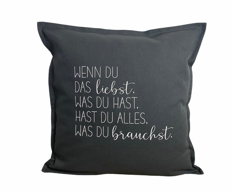 Kissen Liebe grau