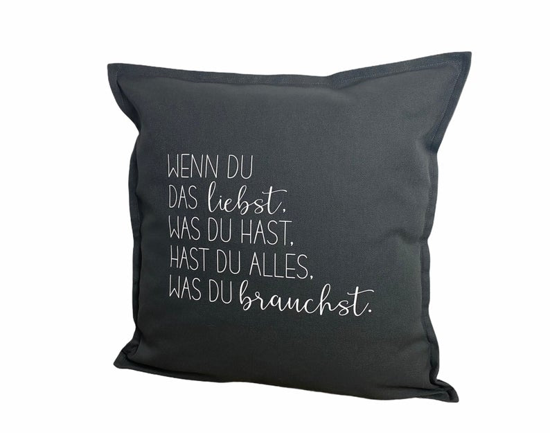 Kissen Liebe grau