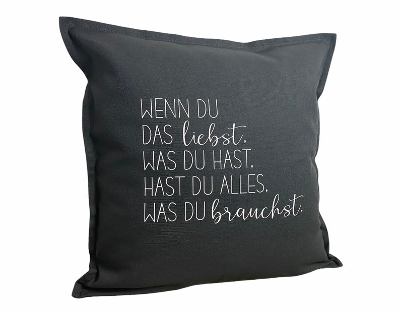 Kissen Liebe grau