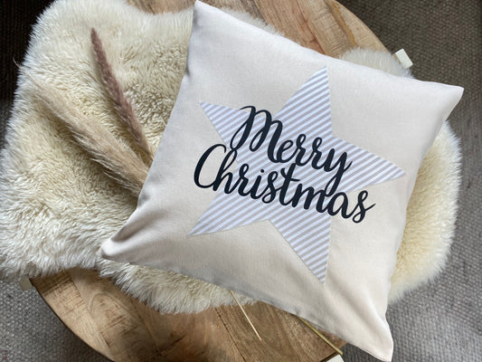 Kissen Merry Christmas cremeweiss