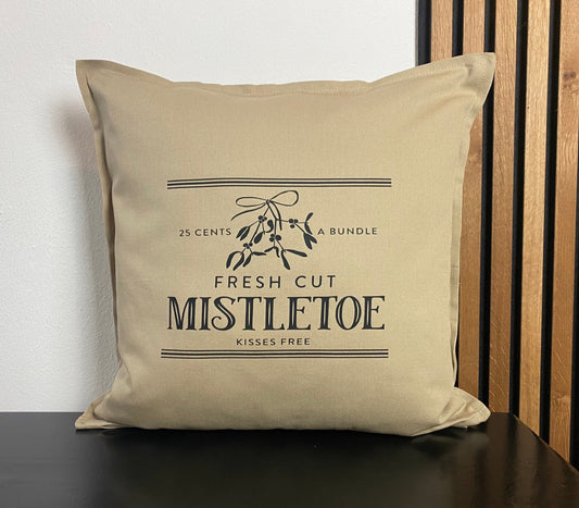 Kissen Weihnachten Mistletoe beige