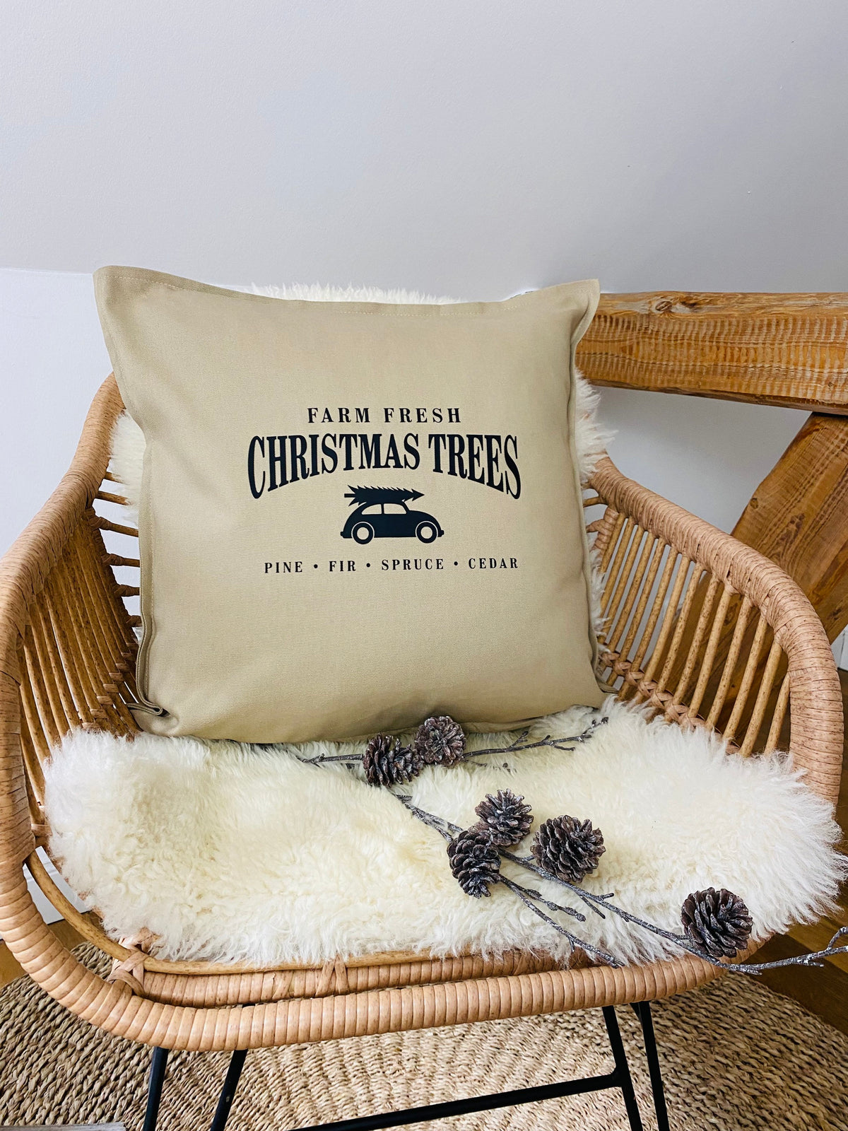 Kissen Weihnachten beige
