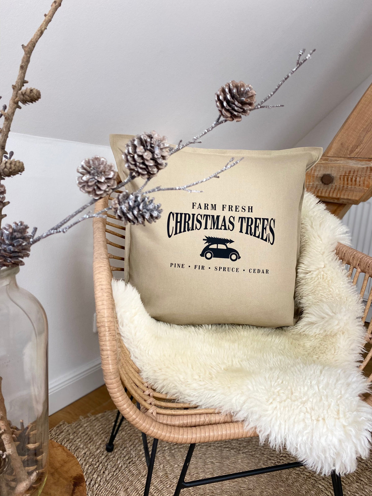 Kissen Weihnachten beige