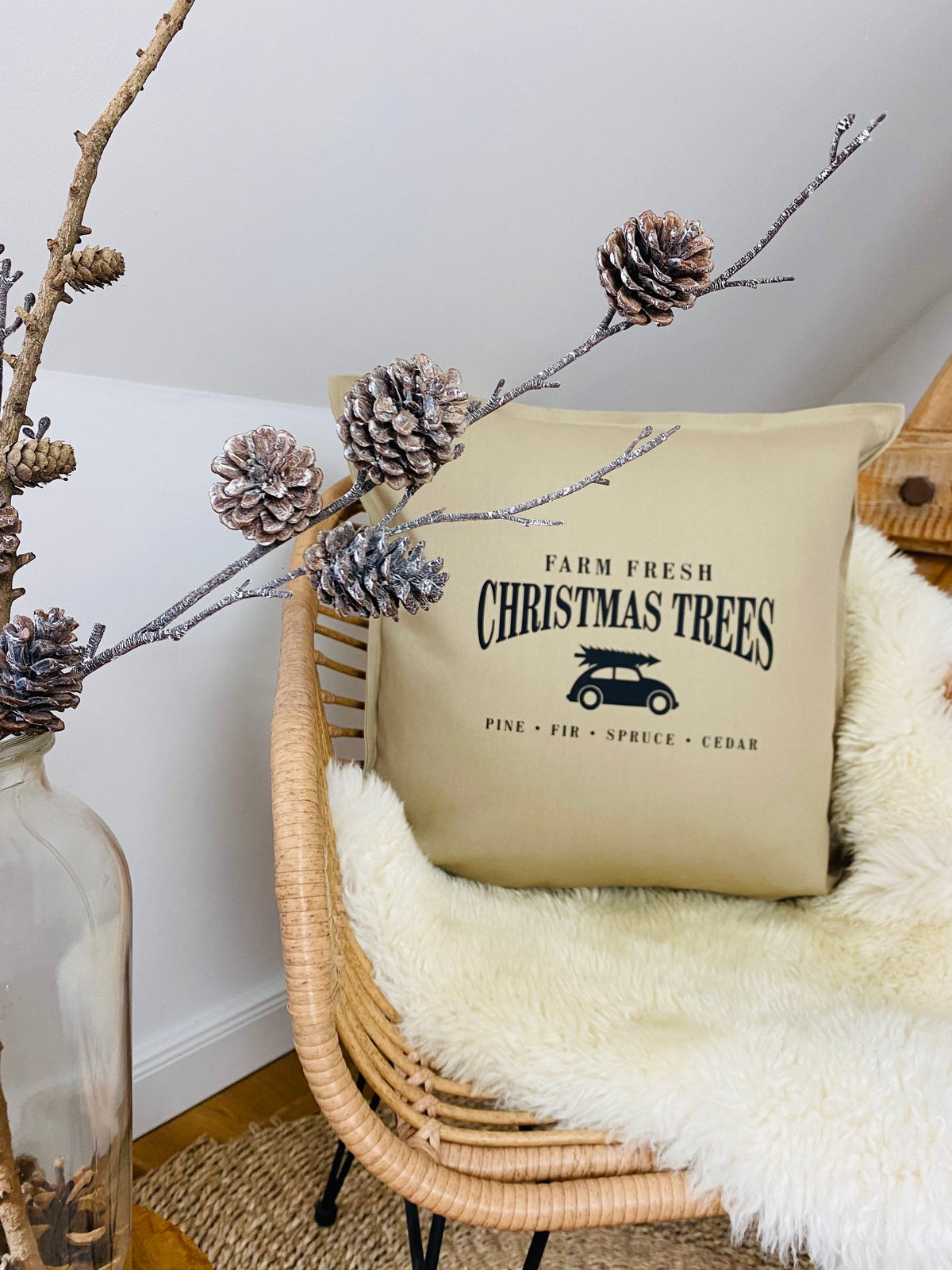Kissen Weihnachten beige