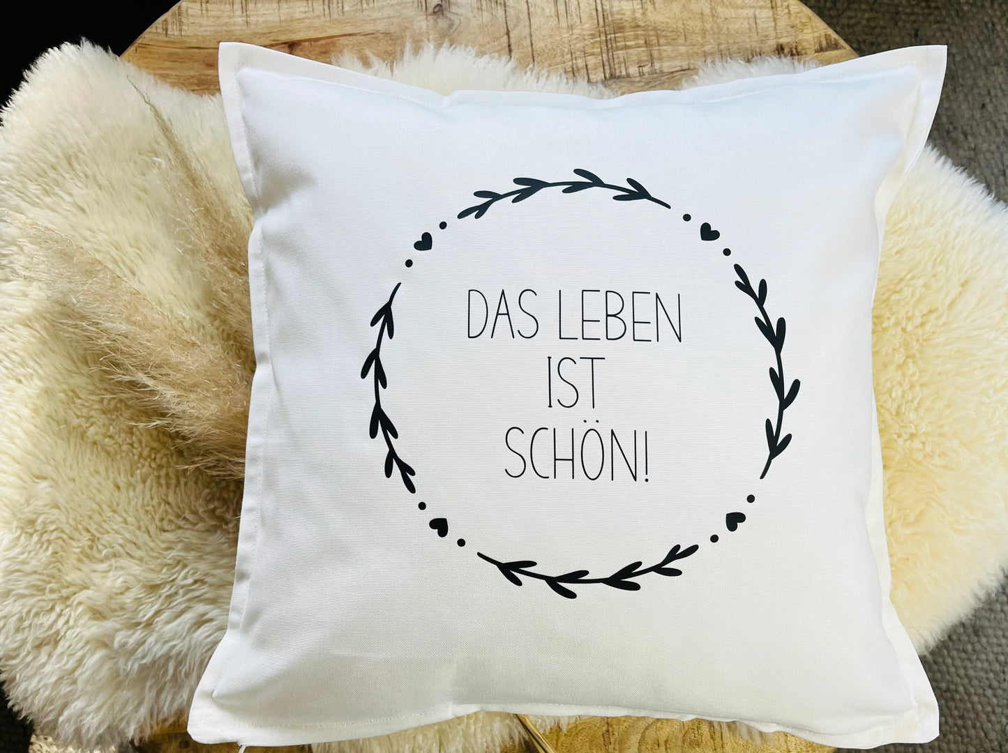 Kissen schönes Leben weiß