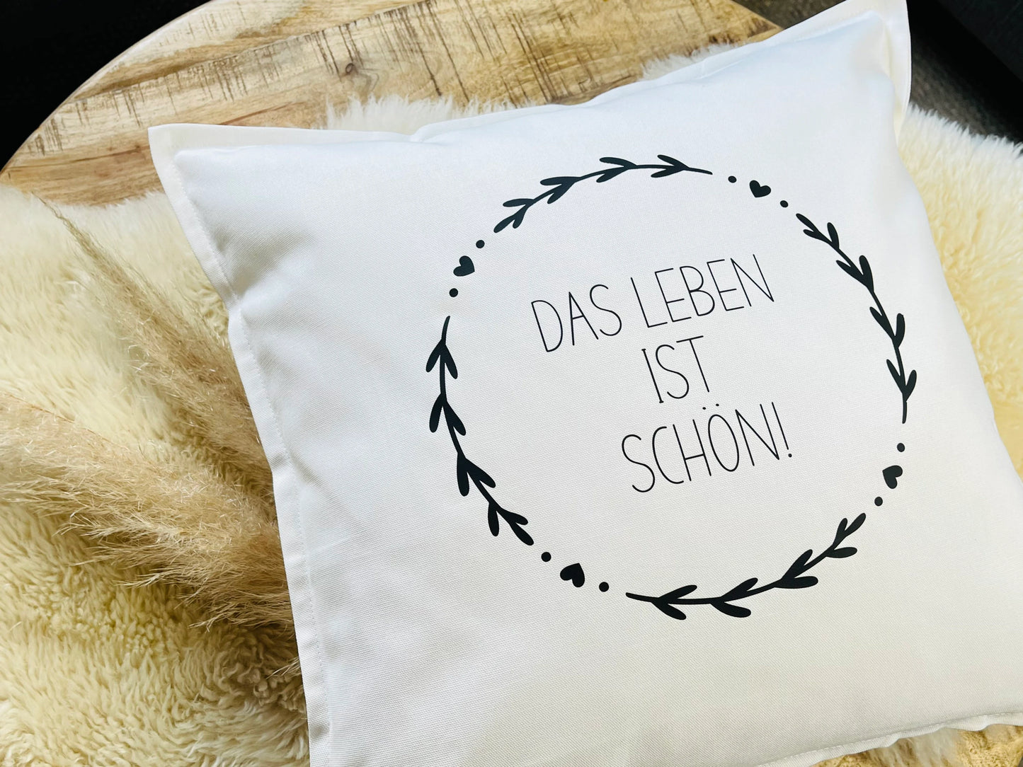 Kissen schönes Leben weiß