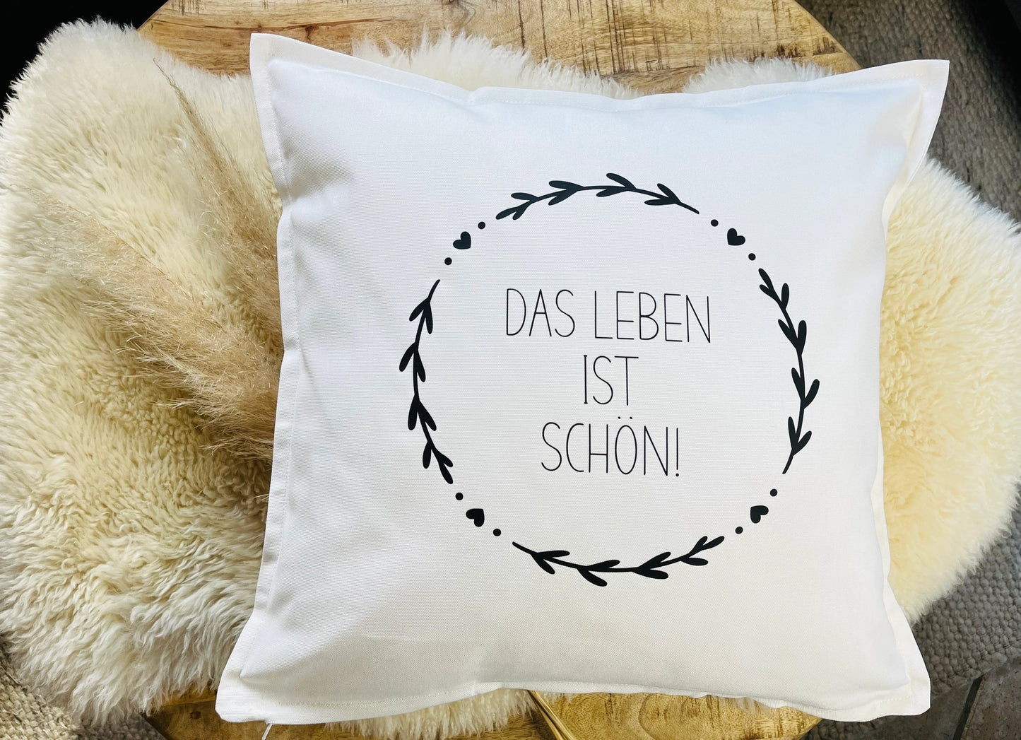 Kissen schönes Leben weiß