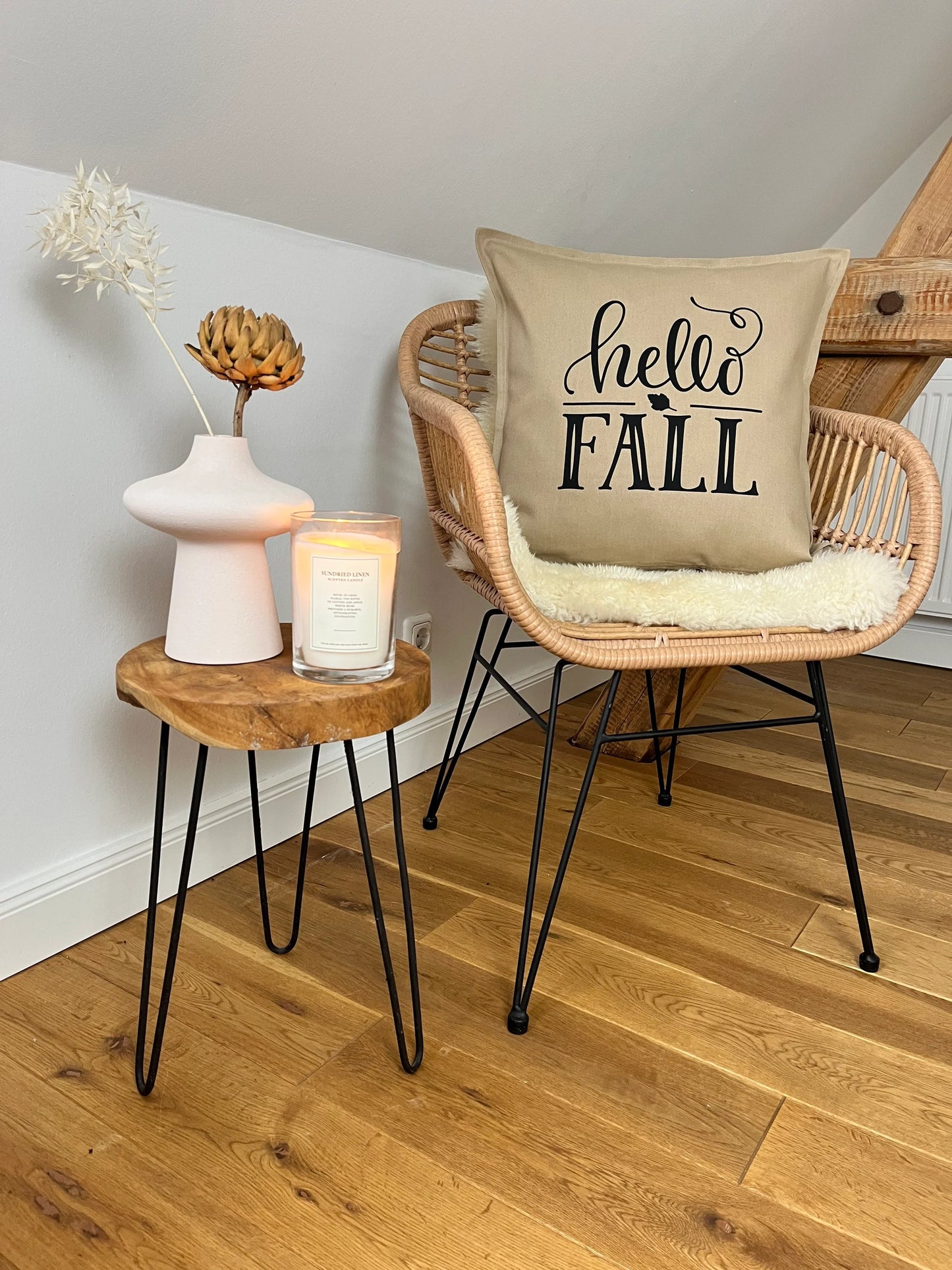 Deko Kissen hello fall beige