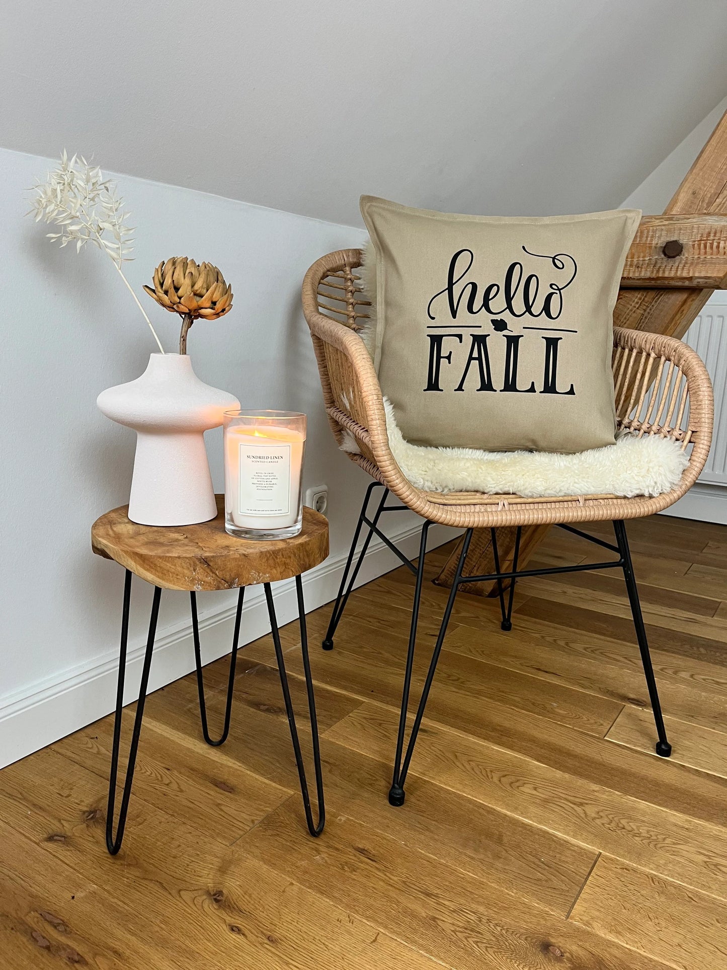 Deko Kissen hello fall beige