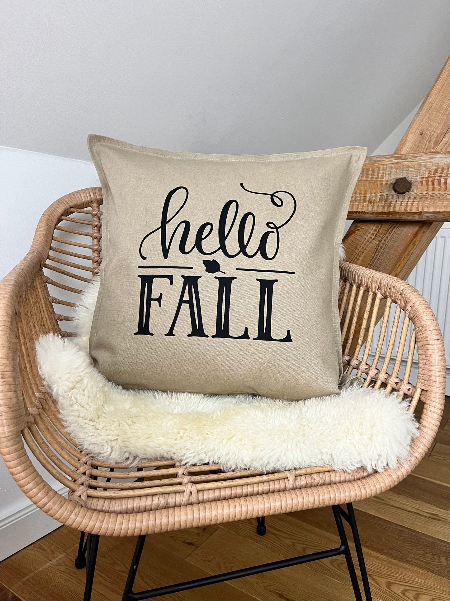 Deko Kissen hello fall beige