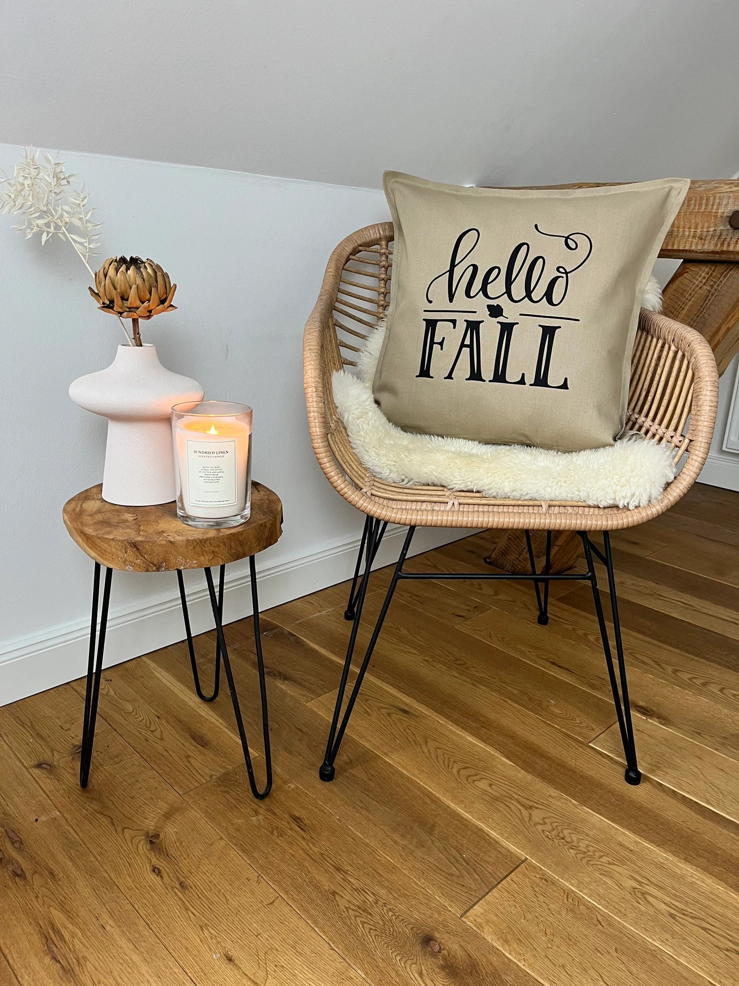 Deko Kissen hello fall beige