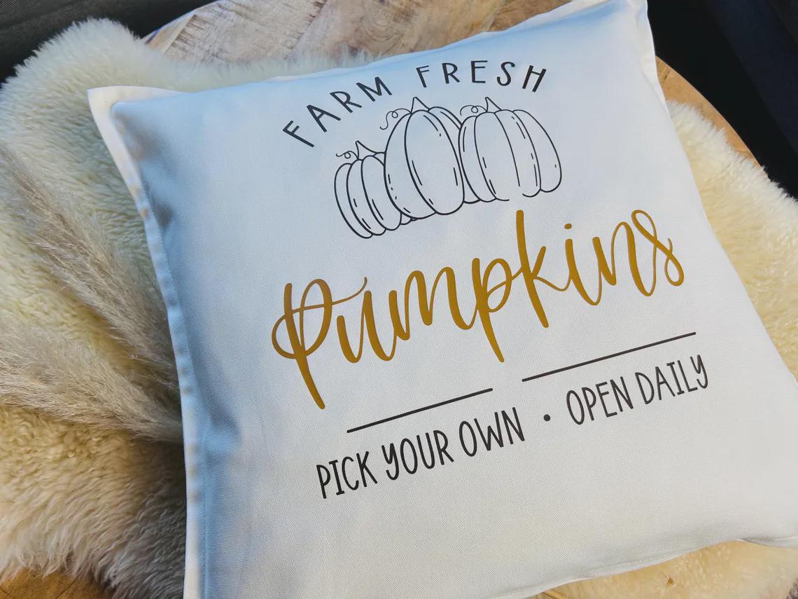 Deko Kissen Farm fresh Pumpkins