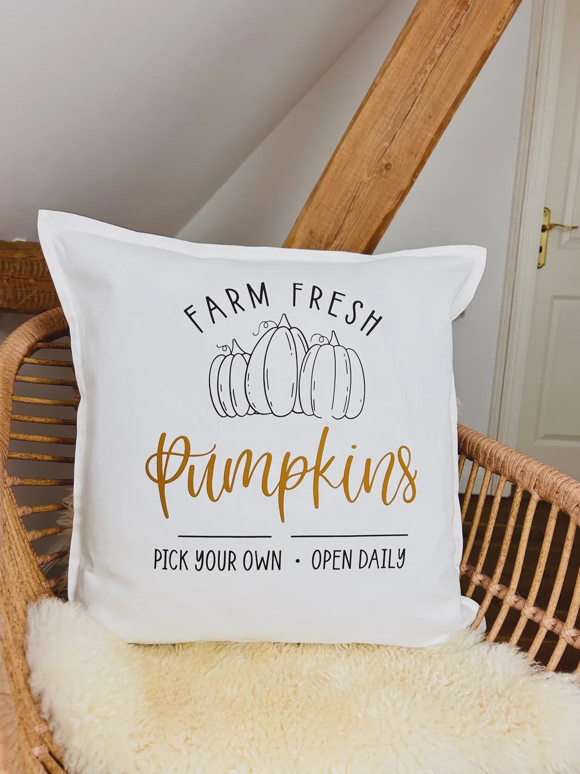 Deko Kissen Farm fresh Pumpkins
