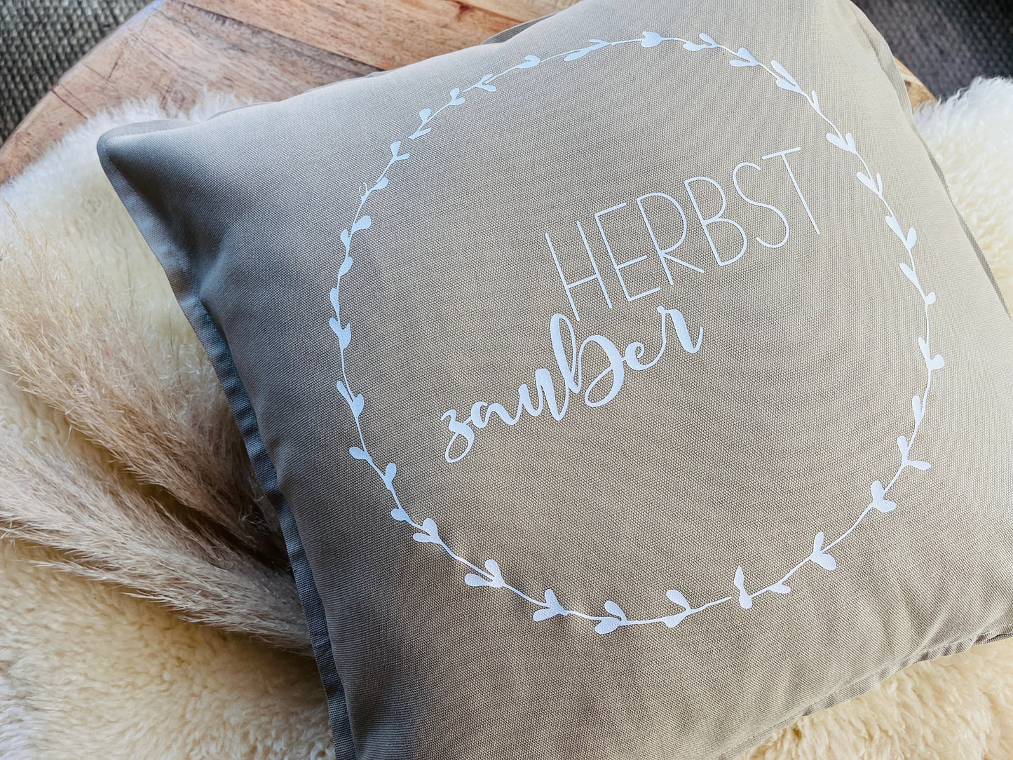 Deko Kissen Herbstzauber beige