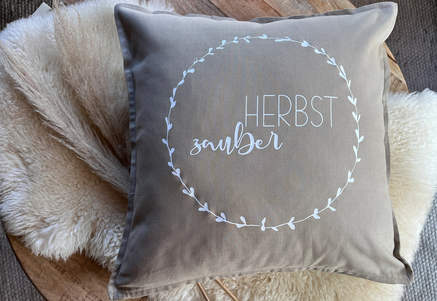 Deko Kissen Herbstzauber beige