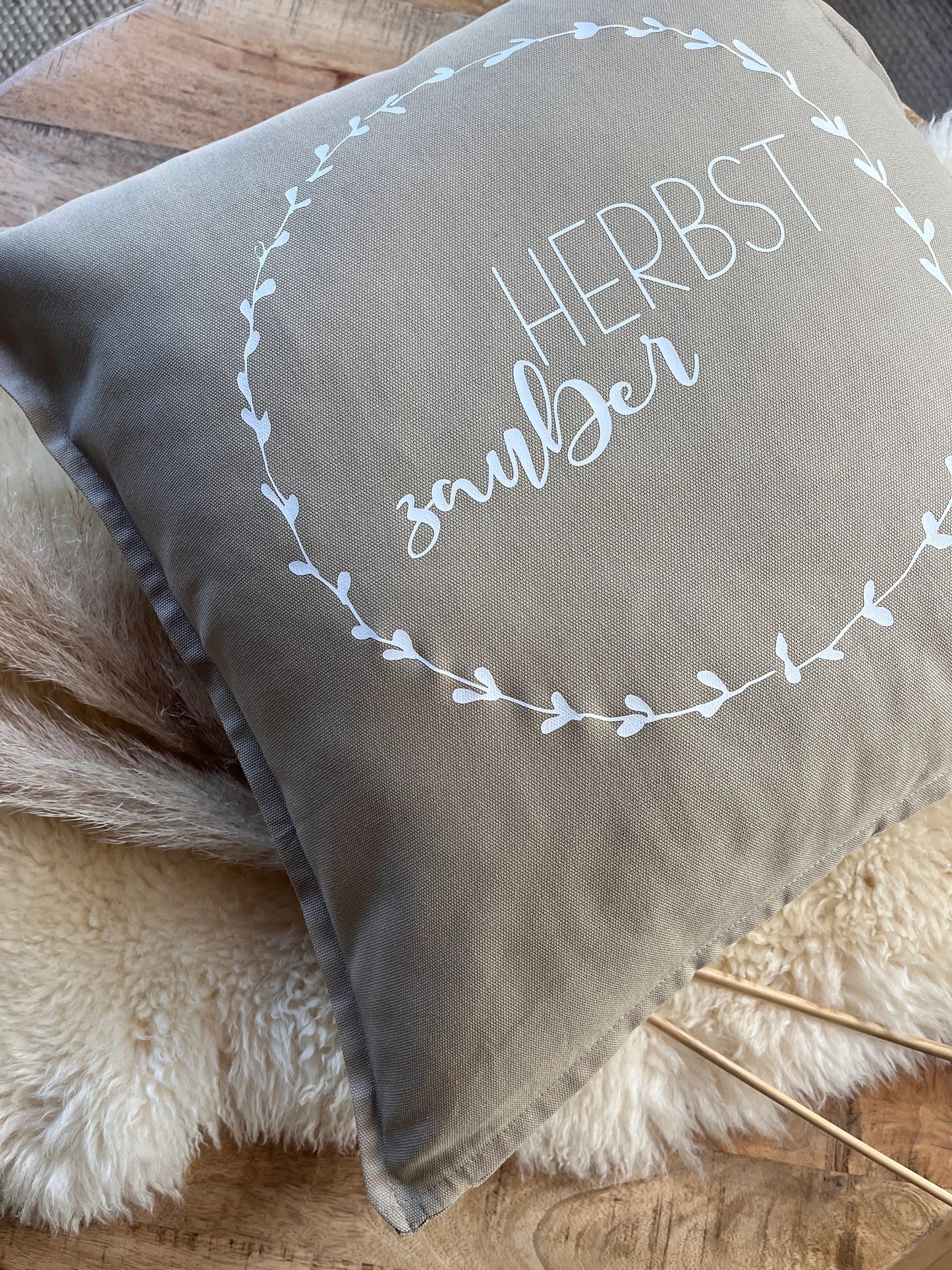 Deko Kissen Herbstzauber beige