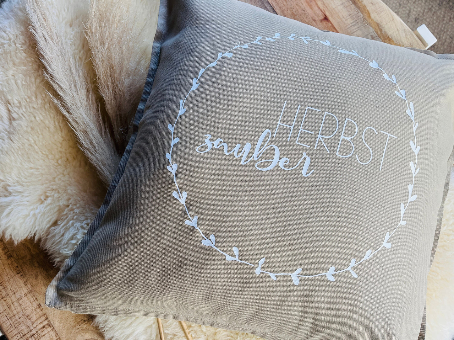 Deko Kissen Herbstzauber beige
