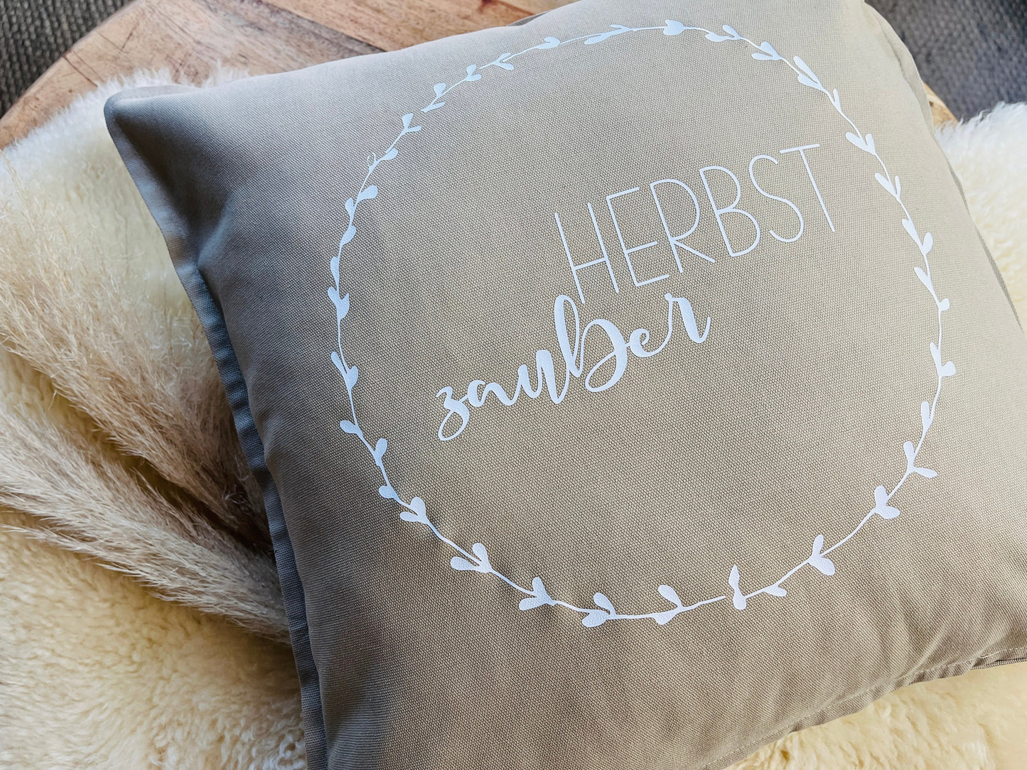 Deko Kissen Herbstzauber beige