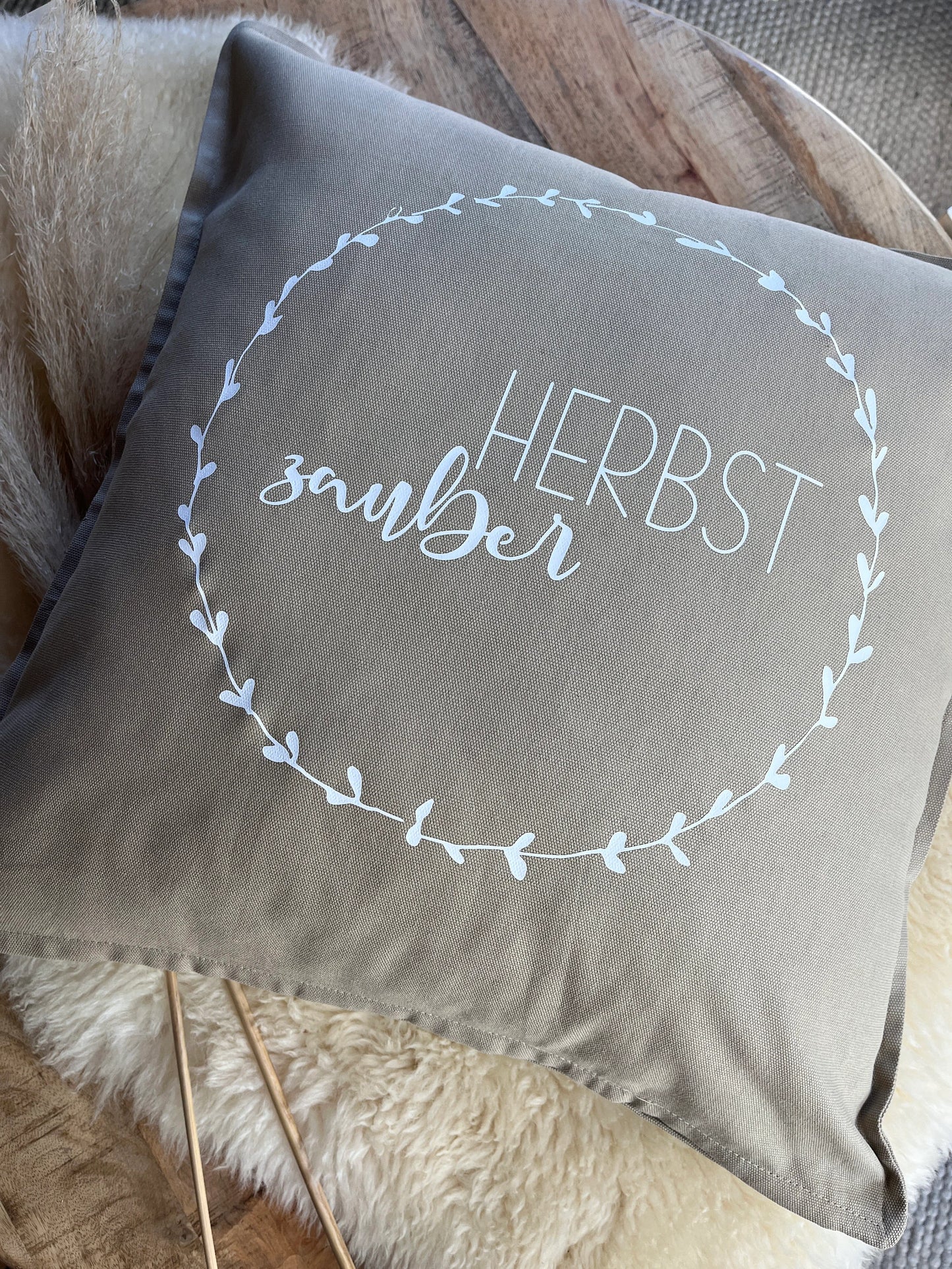 Deko Kissen Herbstzauber beige
