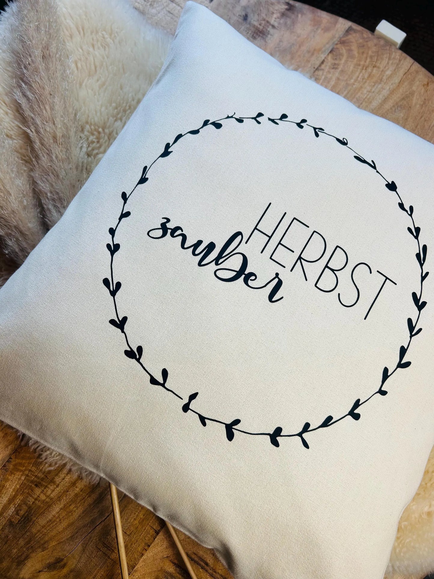 Deko Kissen Herbstzauber cremeweiß