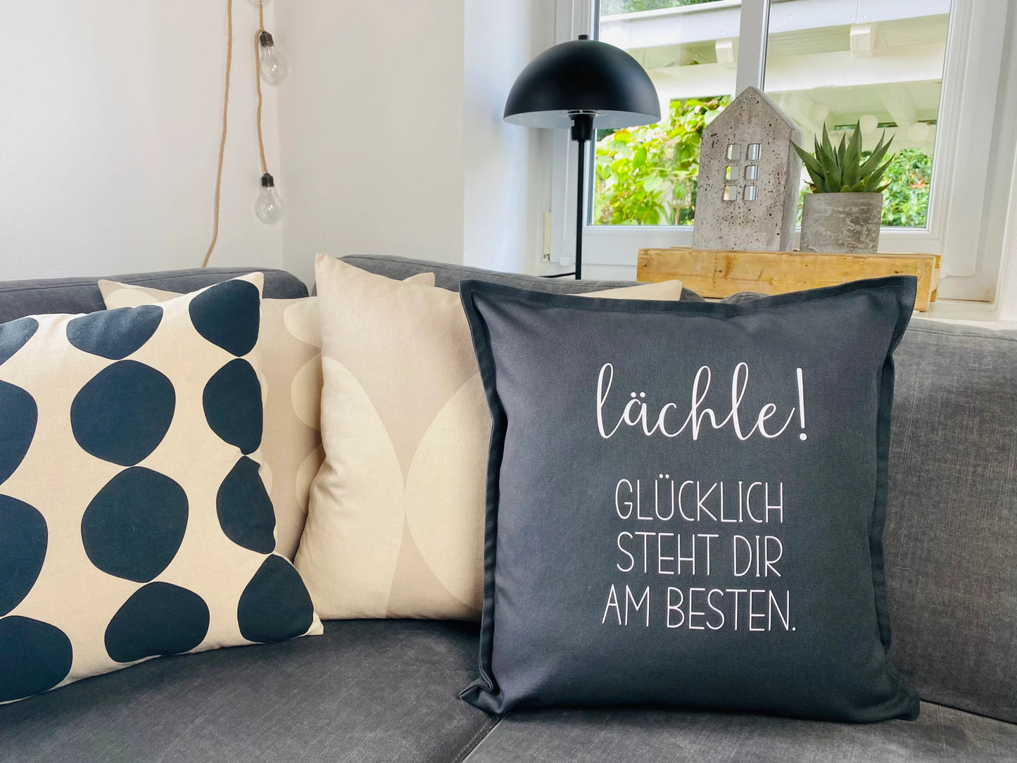 Kissen Lächle glücklich steht Dir am Besten