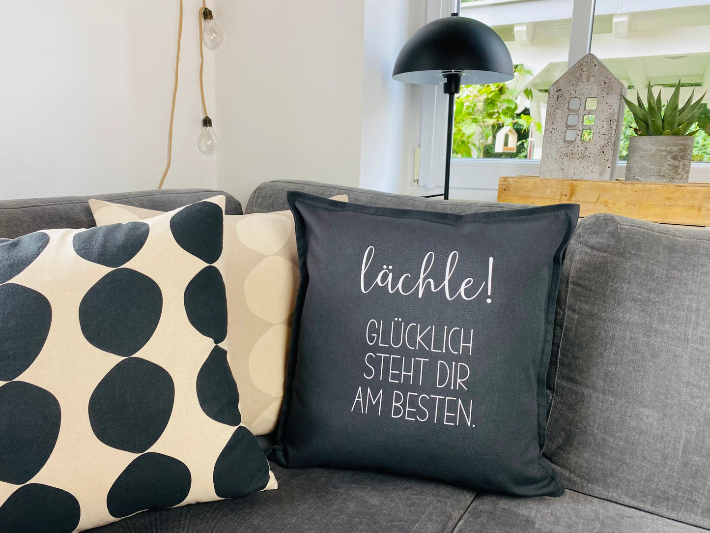 Kissen Lächle glücklich steht Dir am Besten